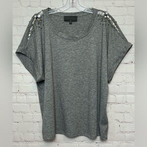 Sunday in Brooklyn for Anthropologie Rhinestone Shoulder Tee